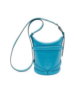 Alexander McQueen Small The Curve Leather Bucket Bag Red -Alexander McQueen Elegant store unnamed file 2964