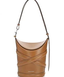 Alexander McQueen Medium The Curve Leather Bucket Bag