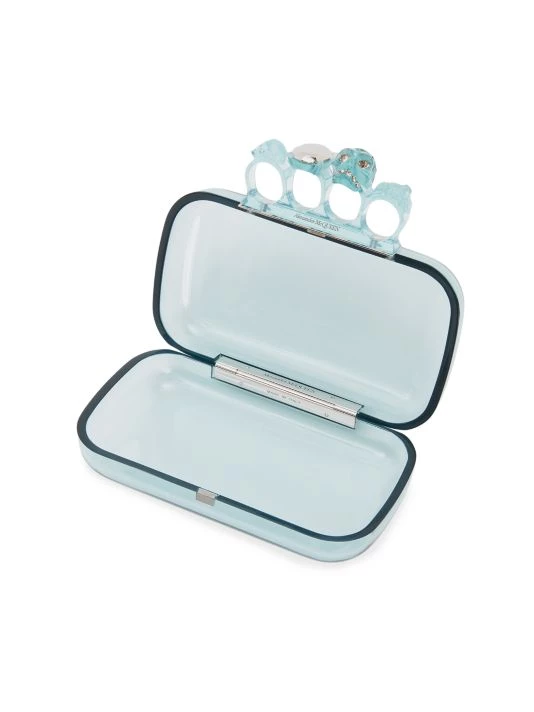 Alexander McQueen Skull Four-Ring Clear Box Clutch Dark Coral 2 Alexander McQueen Skull Four-Ring Clear Box Clutch Dark Coral - Image 2