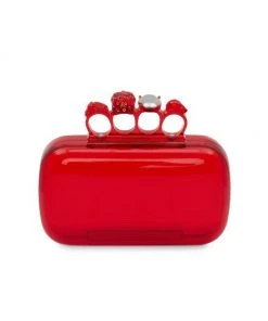 Alexander McQueen Skull Four-Ring Clear Box Clutch Dark Coral 9 Alexander McQueen Skull Four-Ring Clear Box Clutch Dark Coral -Alexander McQueen Elegant store unnamed file 2979