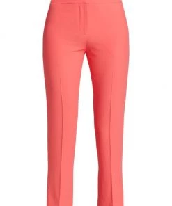 Alexander McQueen Leaf Crepe Cigarette Trousers Coral -Alexander McQueen Elegant store unnamed file 2999