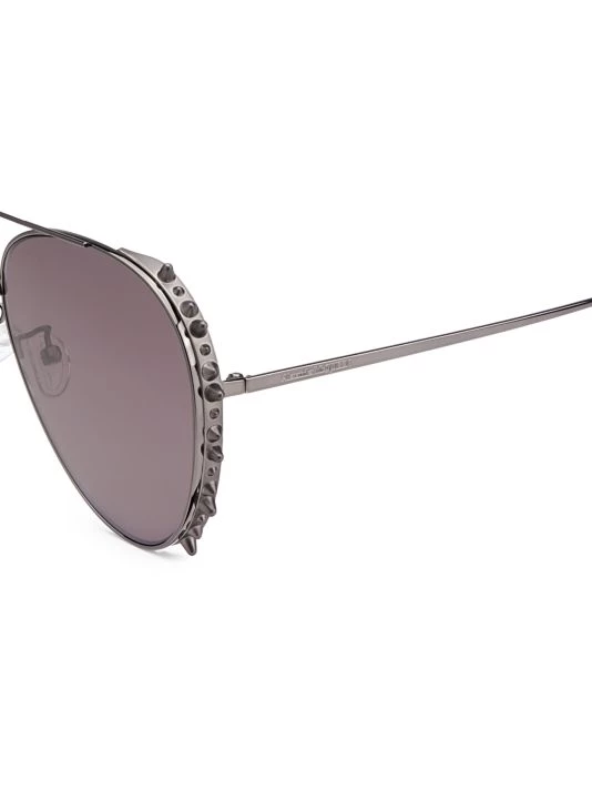 Alexander McQueen Rebellion 63MM Pilot Sunglasses For Men 3 Alexander McQueen Rebellion 63MM Pilot Sunglasses For Men - Image 3