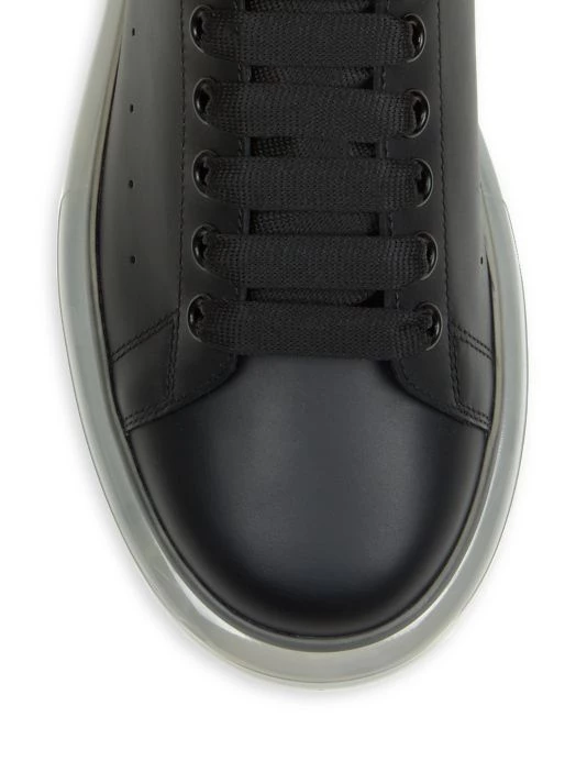 Alexander McQueen Men's Oversized Gel Sole Leather Platform Sneakers For Men Black 4 Alexander McQueen Men's Oversized Gel Sole Leather Platform Sneakers For Men Black - Image 4