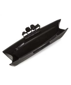 Alexander McQueen Skull Four-Ring Embellished Leather Flat Pouch -Alexander McQueen Elegant store unnamed file 3112