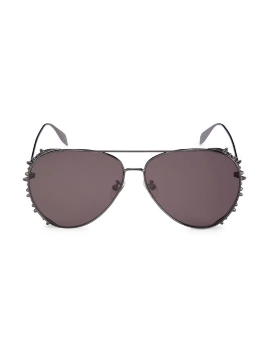 Alexander McQueen Rebellion 63MM Metal Pilot Sunglass 1 Alexander McQueen Rebellion 63MM Metal Pilot Sunglass