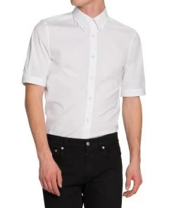Alexander McQueen Classic Sport Shirt For Men White -Alexander McQueen Elegant store unnamed file 3128