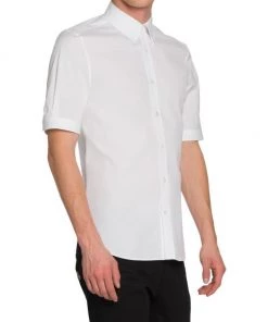 Alexander McQueen Classic Sport Shirt For Men White -Alexander McQueen Elegant store unnamed file 3129