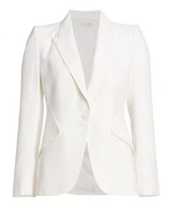 Alexander McQueen One-Button Jacket Ivory -Alexander McQueen Elegant store unnamed file 3161