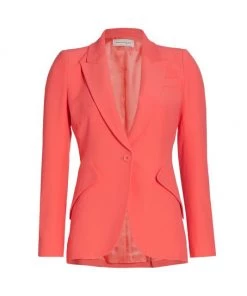 Alexander McQueen One-Button Jacket Ivory -Alexander McQueen Elegant store unnamed file 3163