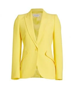 Alexander McQueen One-Button Jacket Ivory -Alexander McQueen Elegant store unnamed file 3164