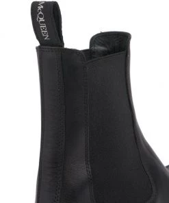Alexander McQueen Men’s Tread Slick Chelsea Boots For Men Black Silver -Alexander McQueen Elegant store unnamed file 3178