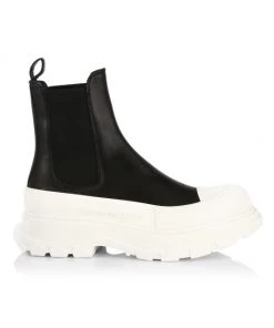 Alexander McQueen Men’s Tread Slick Chelsea Boots For Men Black Silver -Alexander McQueen Elegant store unnamed file 3180