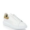 Alexander McQueen Men's Oversized Metallic Leather Platform Sneakers For Men