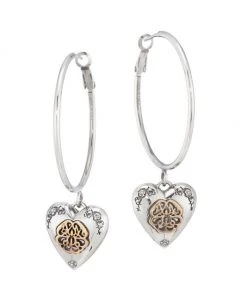 Alexander McQueen Swarovski Crystal Heart Locket Hoop Earrings