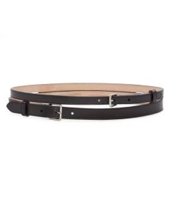 Alexander McQueen Thin Double Leather Belt