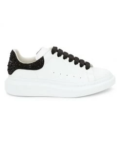 Alexander McQueen Men's Strass Heel Platform Leather Sneakers For Men