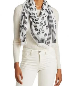 Alexander McQueen Skull Silk Biker Scarf Ivory Black 10 Alexander McQueen Skull Silk Biker Scarf Ivory Black -Alexander McQueen Elegant store unnamed file 3213