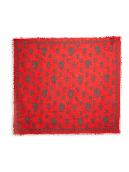 Alexander McQueen Skull Scarf For Men Ivory Black 1 Alexander McQueen Skull Scarf For Men Ivory Black