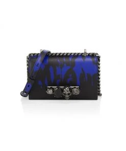 Alexander McQueen Graffiti Four-Ring Leather Shoulder Bag