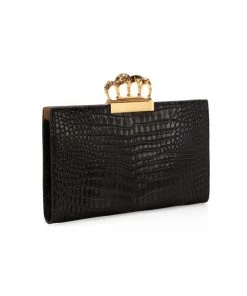 Alexander McQueen Skull Four-Ring Croc-Embossed Leather Flat Pouch Black 8 Alexander McQueen Skull Four-Ring Croc-Embossed Leather Flat Pouch Black -Alexander McQueen Elegant store unnamed file 3257