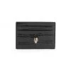 Alexander McQueen Skull Croc-Embossed Leather Card Holder Deep Red