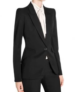 Alexander McQueen Peak Shoulder Blazer Midnight Blue -Alexander McQueen Elegant store unnamed file 3277
