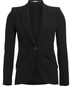Alexander McQueen Peak Shoulder Blazer Midnight Blue -Alexander McQueen Elegant store unnamed file 3281