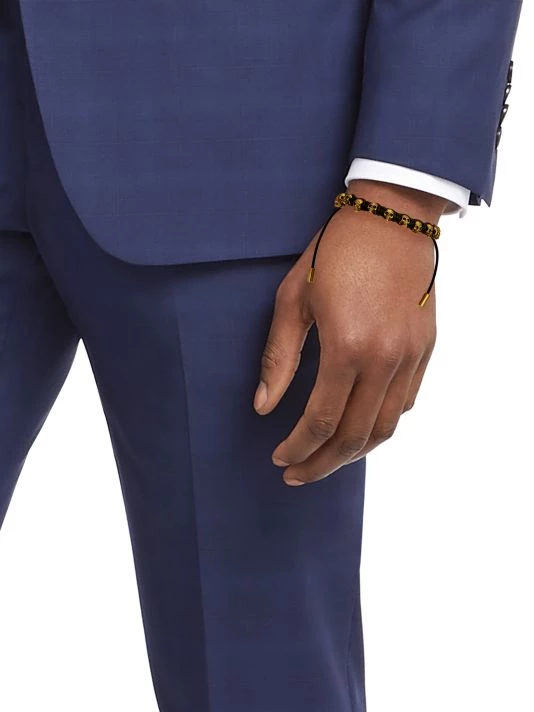 Alexander McQueen Skull Leather Corded Bracelet For Men 2 Alexander McQueen Skull Leather Corded Bracelet For Men - Image 2