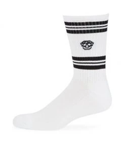 Alexander McQueen Skull Logo Sport Crew Socks For Men Black White