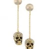 Alexander McQueen Swarovski Crystal Skull Drop Earrings