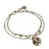 Alexander McQueen Goldtone Crystal & Faux Pearl Dice Sign Bracelet