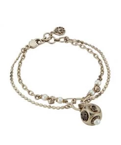 Alexander McQueen Goldtone Crystal & Faux Pearl Dice Sign Bracelet