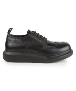 Alexander McQueen Brogue Platform Leather Shoes For Men