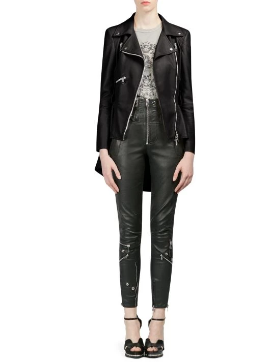 Alexander McQueen Leather Peplum Moto Jacket 2 Alexander McQueen Leather Peplum Moto Jacket - Image 2