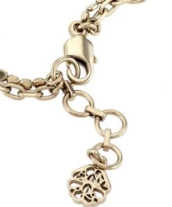 Alexander McQueen Goldtone Crystal & Faux Pearl Dice Sign Bracelet -Alexander McQueen Elegant store unnamed file 333