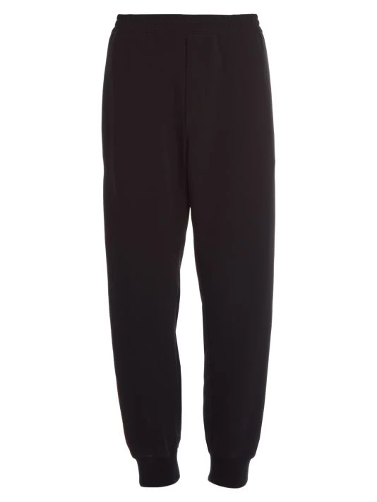 Alexander McQueen Logo Tape Single Crepe Joggers For Men 1 Alexander McQueen Logo Tape Single Crepe Joggers For Men