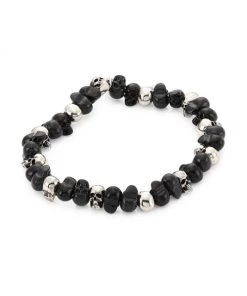 Alexander McQueen Beaded Skull Bracelet For Men