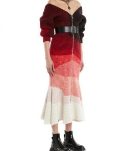 Alexander McQueen Off-The-Shoulder Zip Dress -Alexander McQueen Elegant store unnamed file 3395