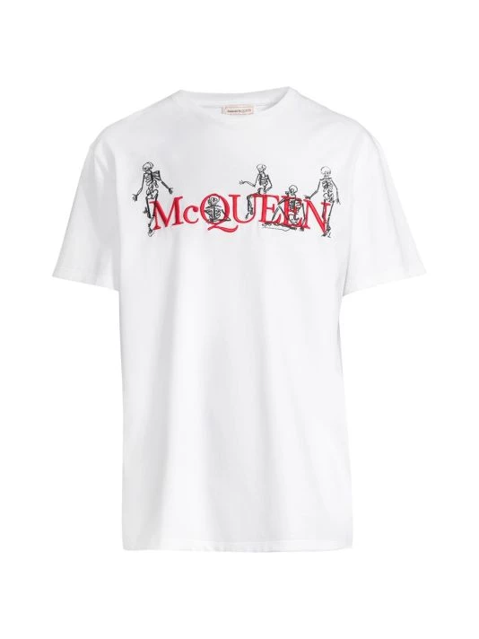 Alexander McQueen Logo Cotton T-Shirt For Men 1 Alexander McQueen Logo Cotton T-Shirt For Men