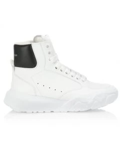Alexander McQueen High-Top Court Leather Sneakers