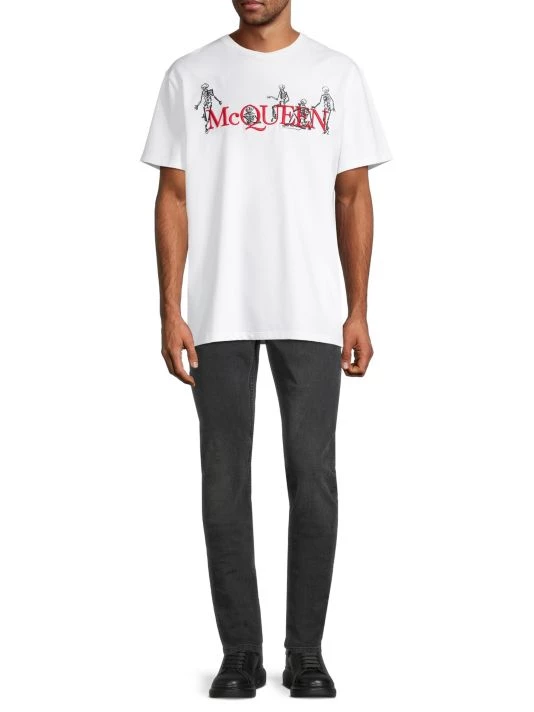 Alexander McQueen Logo Cotton T-Shirt For Men 2 Alexander McQueen Logo Cotton T-Shirt For Men - Image 2