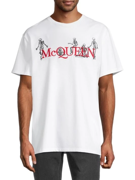 Alexander McQueen Logo Cotton T-Shirt For Men 3 Alexander McQueen Logo Cotton T-Shirt For Men - Image 3