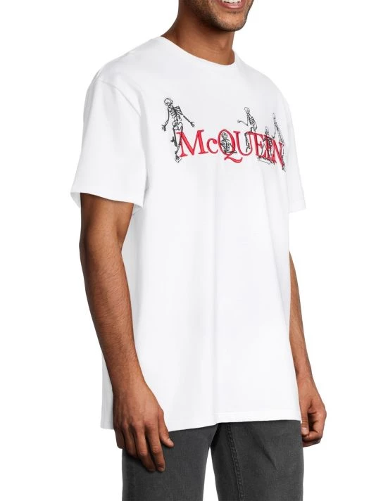Alexander McQueen Logo Cotton T-Shirt For Men 4 Alexander McQueen Logo Cotton T-Shirt For Men - Image 4