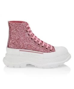 Alexander McQueen Tread Slick Glitter High-Top Boots