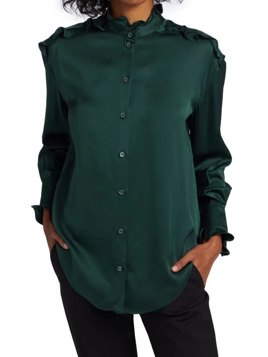 Alexander McQueen Ruffle Silk Blouse 2 Alexander McQueen Ruffle Silk Blouse - Image 2