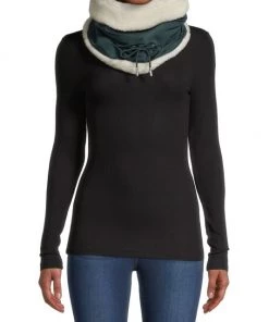 Alexander McQueen Faux Fur Infinity Scarf Dark Green