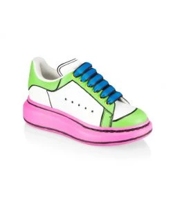 Alexander McQueen Little Girl's & Girl's Colorblock Leather Oversize Sneakers For Kids