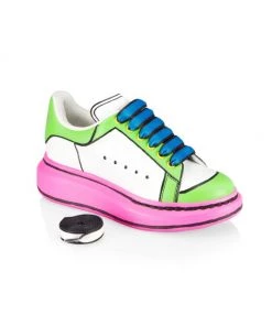 Alexander McQueen Little Girl's & Girl's Colorblock Leather Oversize Sneakers For Kids -Alexander McQueen Elegant store unnamed file 3519