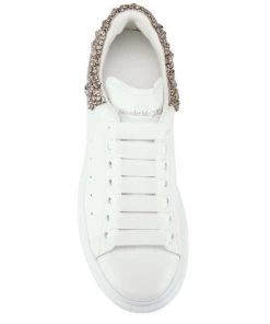 Alexander McQueen Women's Jewel-Counter Leather Oversized Sneakers -Alexander McQueen Elegant store unnamed file 3524