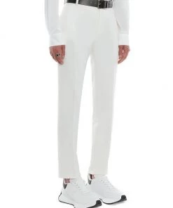 Alexander McQueen Wool Flat-Front Pre Pants For Men -Alexander McQueen Elegant store unnamed file 3547